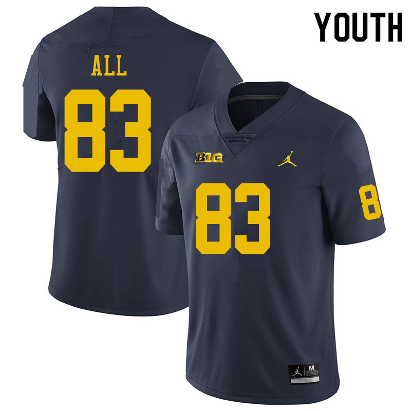 Youth #83 Erick All Michigan Wolverines College Football Jerseys Sale-Navy